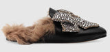 Princetown leather with bow Slipper