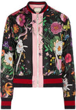 Printed Satin Bomber Jacket