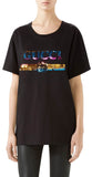 Rainbow Sequin Logo Tee, Black