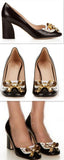'Finnlay' Blocked Heel Pump, Black - DESIGNER INSPIRED FASHIONS