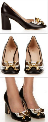 'Finnlay' Blocked Heel Pump, Black - DESIGNER INSPIRED FASHIONS