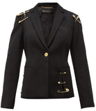 Safety-Pin Single-Breasted Wool Blazer | DESIGNER INSPIRED FASHIONS