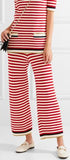Striped Stretch Knit Top & Pant Set
