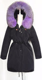 Fur Hooded Down Parka Coat