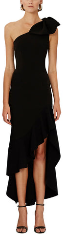 Tie-Shoulder Wave Gown