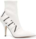 VLTN Logo Sock Booties, White