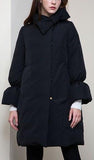 Puffer Coat with Bow, Black