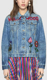 Embroidered Stained Denim Jacket