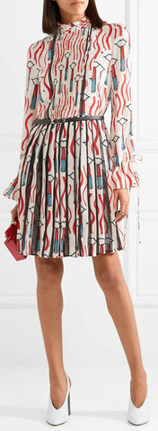 Lace-Trimmed Printed Mini Dress | DESIGNER INSPIRED FASHIONS