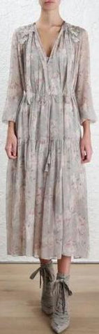 'Stranded Garland' Dress in Gray