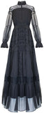 Black Lace-Trim Maxi Dress