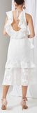 Ruffled Lace White Dress