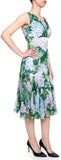 Hydrangea Print Pleated Dress