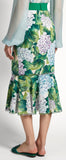 Hydrangea-Print Ruffled-Hem Cady Skirt - DESIGNER INSPIRED FASHIONS