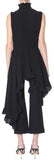 Asymmetrical Ruffled Black Mini Dress