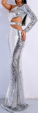 Cut-Out Sequin-Embellished Gown