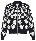 Swallow Jacquard Knit Zip Sweater & Pencil Skirt Set