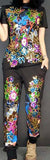 Embellished T-Shirt & Elasticated Pant Set - ( Pink, Red, White, Black) - DESIGNER INSPIRED FASHIONS