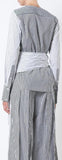 Asymmetric Striped Top & Wide-Leg Pant Set