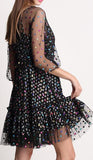 Polka Dot Printed Voile Mini Dress