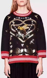 Embellished Sweatshirt in Black - DESIGNER INSPIRED FASHIONS