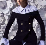 'All that Admiration' Off-Shoulder Blazer in Black - DESIGNER INSPIRED FASHIONS