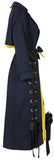 Color-Block Lace-Up Trench Coat