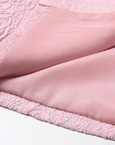 Button-Embellished Jacquard Dress-Pink - DESIGNER INSPIRED FASHIONS