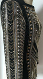 Bead-Embellished Black Long-Sleeve Top - DESIGNER INSPIRED FASHIONS
