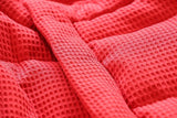 Waffle-Textured Down Coat in Black or Red - DESIGNER INSPIRED FASHIONS