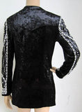 Embellished Black Velour Jacket - DESIGNER INSPIRED FASHIONS