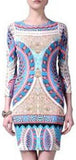 Multicolored Stretch Jersey Silk Short Sheath Dress - DESIGNER INSPIRED FASHIONS