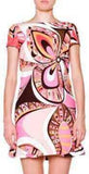 Draped-neck Multicolored Silk Dress - DESIGNER INSPIRED FASHIONS