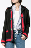 Hooded Knit Cardigan-Jacket, Black