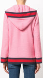 Hooded Knit Cardigan-Jacket, Pink