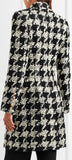 Houndstooth Double-Breasted Tweed Coat