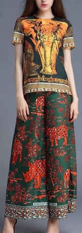 Jungle Print Top & Skirt Set - DESIGNER INSPIRED FASHIONS