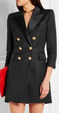 Double-breasted Suit Jacket-Dress in Black - DESIGNER INSPIRED FASHIONS