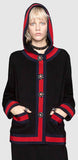 Hooded Knit Cardigan-Jacket, Black