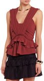 'Grayton' Ruffled Top & 'Glitz' Crinkled Skirt in Red - DESIGNER INSPIRED FASHIONS