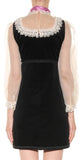 Black Velvet Organza Dress with Bow Detail - DESIGNER INSPIRED FASHIONS