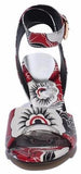 Floral Print Sandals - (Red, Black, Blue)