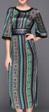 Multicolored Printed Midi Dress - DESIGNER INSPIRED FASHIONS