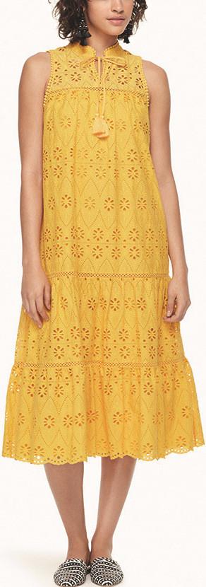 Eyelet Patio Dress - Yellow, Black or White - DESIGNER INSPIRED FASHIONS