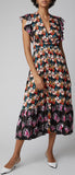 Dragonfly Printed Crepe Midi Dress