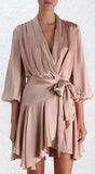 Empire Silk Robe Dress in Green, Pink or Black - DESIGNER INSPIRED FASHIONS