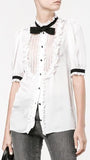 Ruffled Tuxedo Blouse
