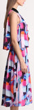 Chiffon & Silk-Blend Multi Colored Ruffled Sleeveless Midi Dress