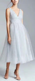V-Neck Tulle Glitter Gown