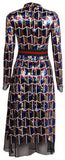 Embellished Web-Trim Midi Dress